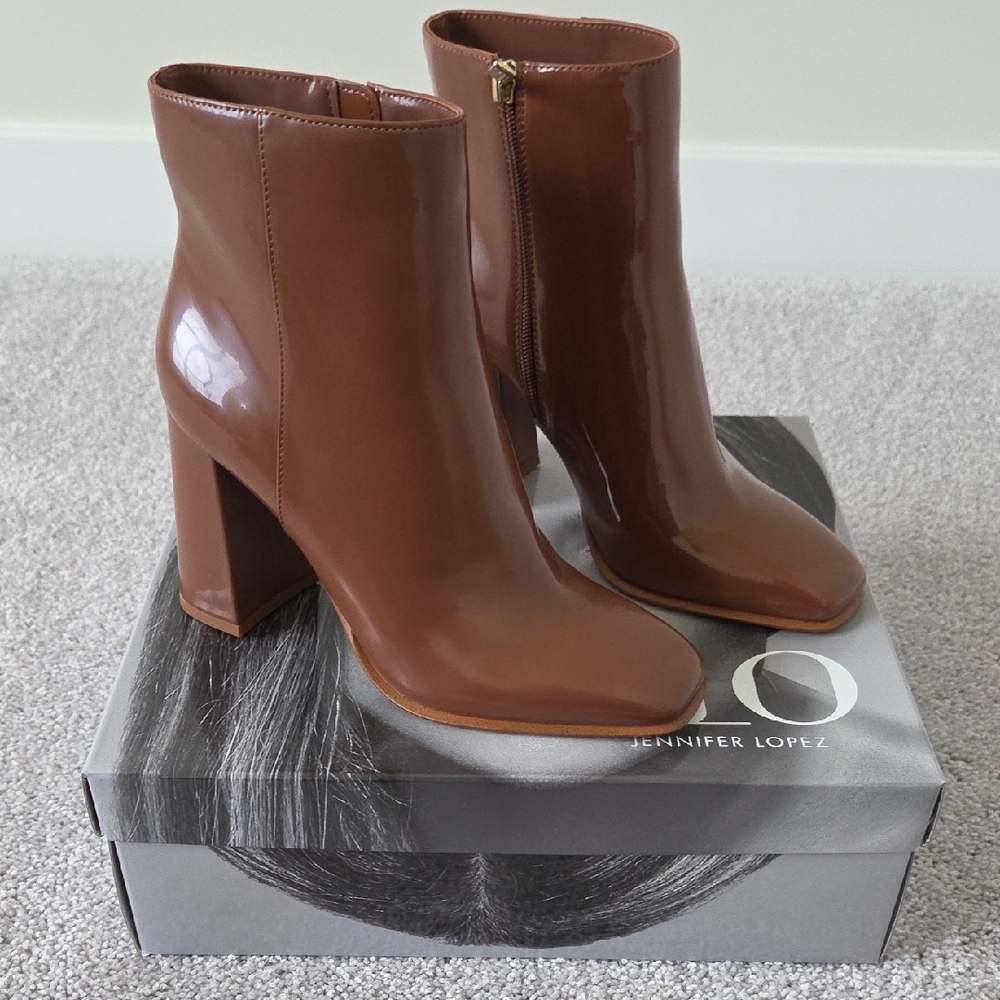 JLo Cognac Josey Heeled Boots